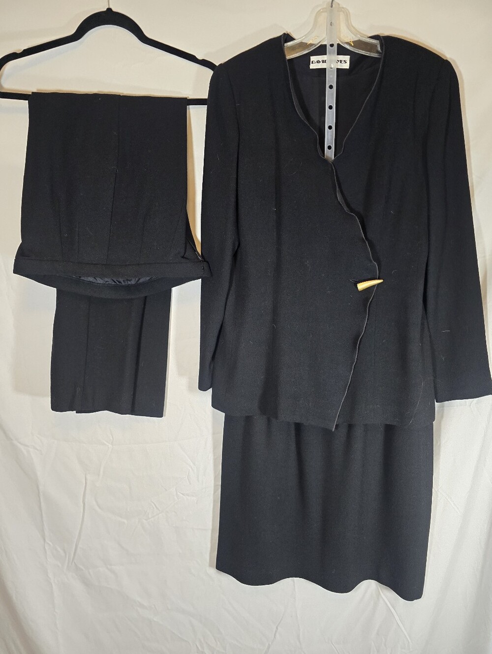 Vintage Classic Black Women's Suit Set - Jacket, Skirt, & Pants
